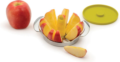 RSVP International Kitchen Tool Collection Core and Slice Apples, Jumbo Slicer, 7.32x4.92", Stainless Steel with Lid