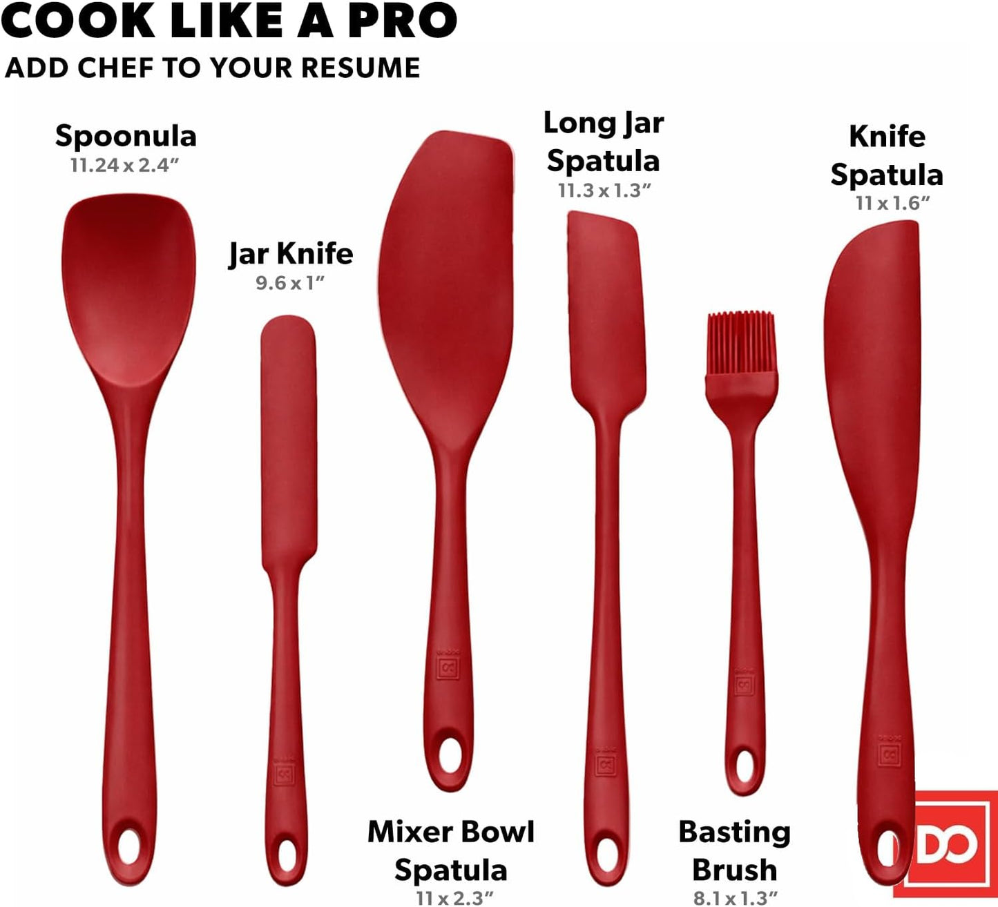 All New DI ORO 6-Piece Silicone Spatula Set - Rubber Kitchen Utensils for Baking, Cooking & Mixing - Heat-Resistant 600°F BPA Free Spatulas for Nonstick Cookware - Dishwasher Safe (Black)