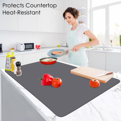 Standard Silicone Mat,Black Baking Mat-Food Grade Kids Dinner Table Placemat Non Slip Counter Mat with Raised Edges Heat Resistant Mat for Air Fryer Nonstick Pastry Dough Mat(1 Pack 23.6'' x 15.7'')