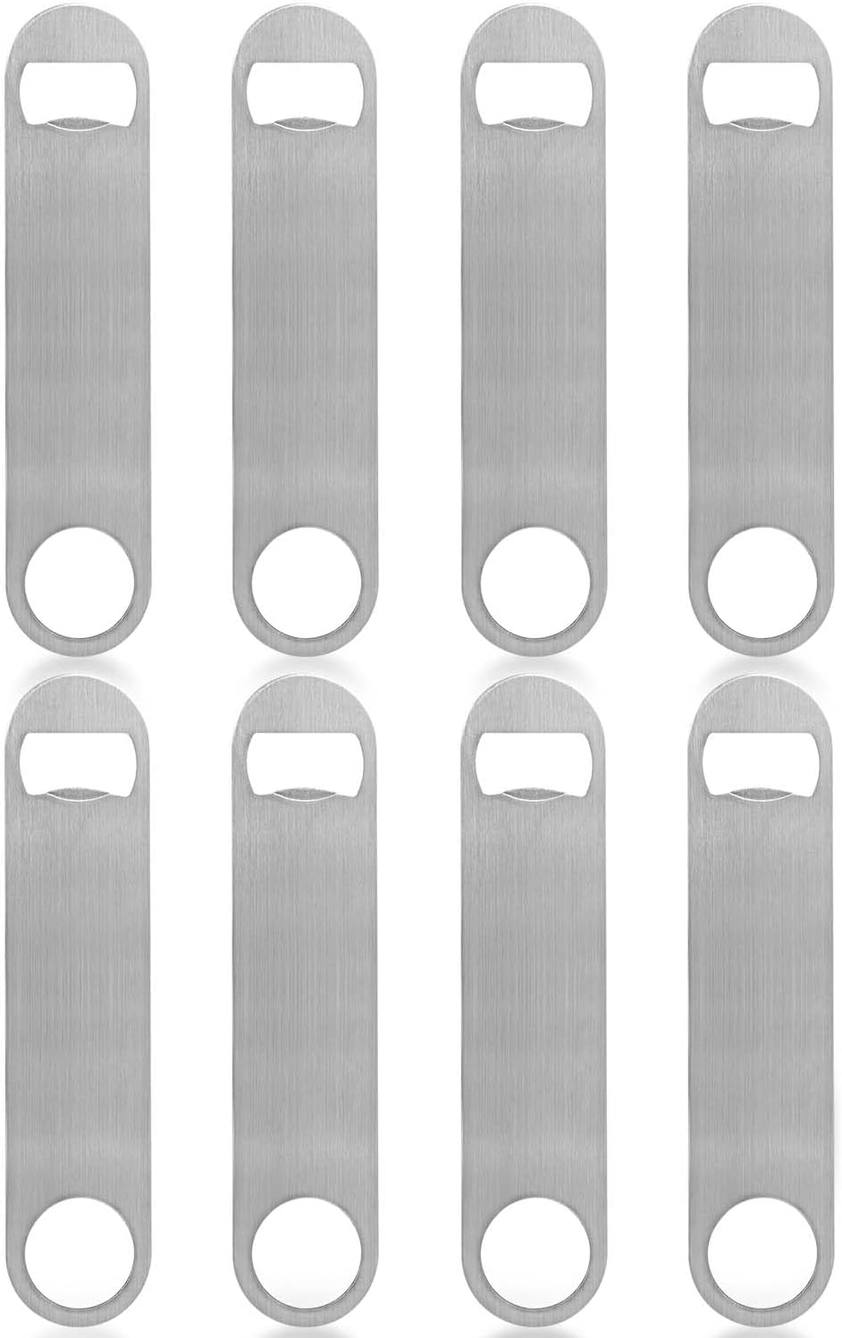 KISEER Heavy Duty Stainless Steel Flat Bottle Opener, 6 Pack Beer Bottle Opener for Kitchen, Bar or Restaurant