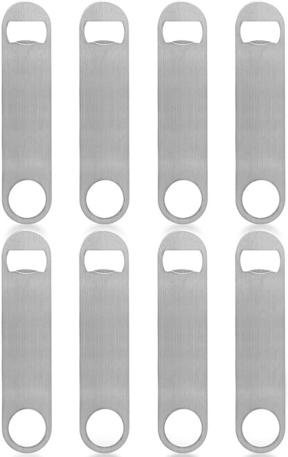 KISEER Heavy Duty Stainless Steel Flat Bottle Opener, 6 Pack Beer Bottle Opener for Kitchen, Bar or Restaurant