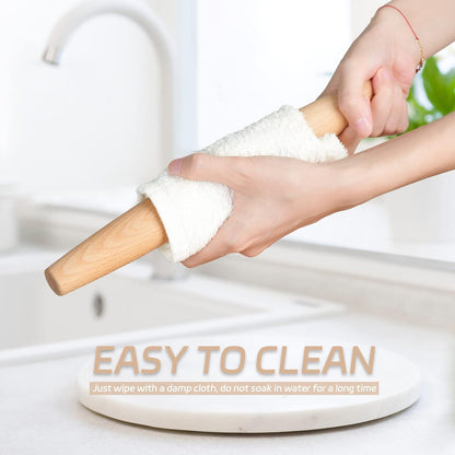 French Rolling Pin for Baking - Tuyotue 7.9 Inches Beech Wood Tapered Rolling Pin Dough Roller for Pizza Dough, Pie Crust Cookie Fondant Dumpling