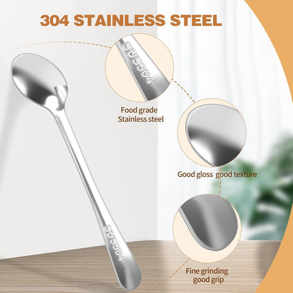 8 PCS Mini Spoons for Desserts, Honey, And Tasting, Small Stainless Steel Tiny Spoons for Spices, Salt, Sugar, Pepper, 2.87" Cute Condiment Scoops