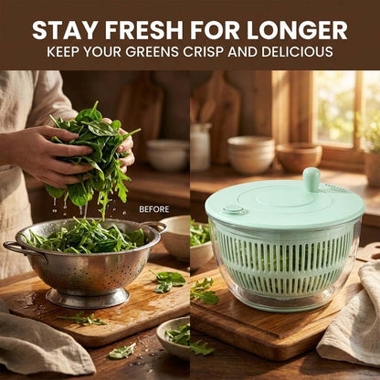 2026 Salad Spinner Vegetable Chopper, Multifunctional Vegetable Slicer & Food Shredder with 6 Blades, Manual Lettuce Dryer and Fruit Washer, Kitchen Prep Gadget for Salad, Fruits and Vegetables