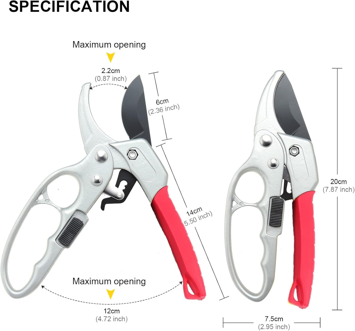 Premium Germany Pruning Shears, Work 3 Times Easier, Pruners Heady Duty, Sharp Garden Clippers Cut Fresh Flower, Hedge, Herb, Indoor Plants, Gardening Tools Scissors, Arthritis Weak Hand Snips