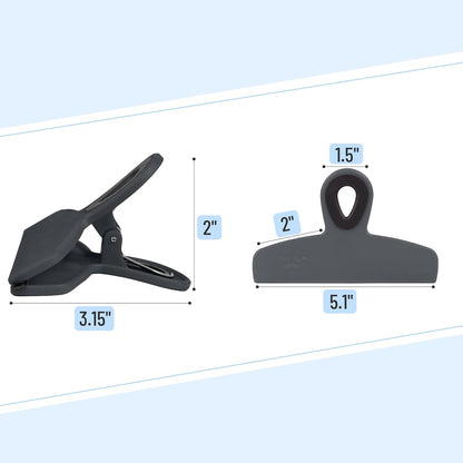 Mr. Pen- Magnetic Bag Clips, 4 Pack, 5" Wide, Heavy Duty Chip Clips for Food Storage, Durable Plastic with Strong Magnet, Non-Slip Grip for Fridge, Snacks, Kitchen, Office