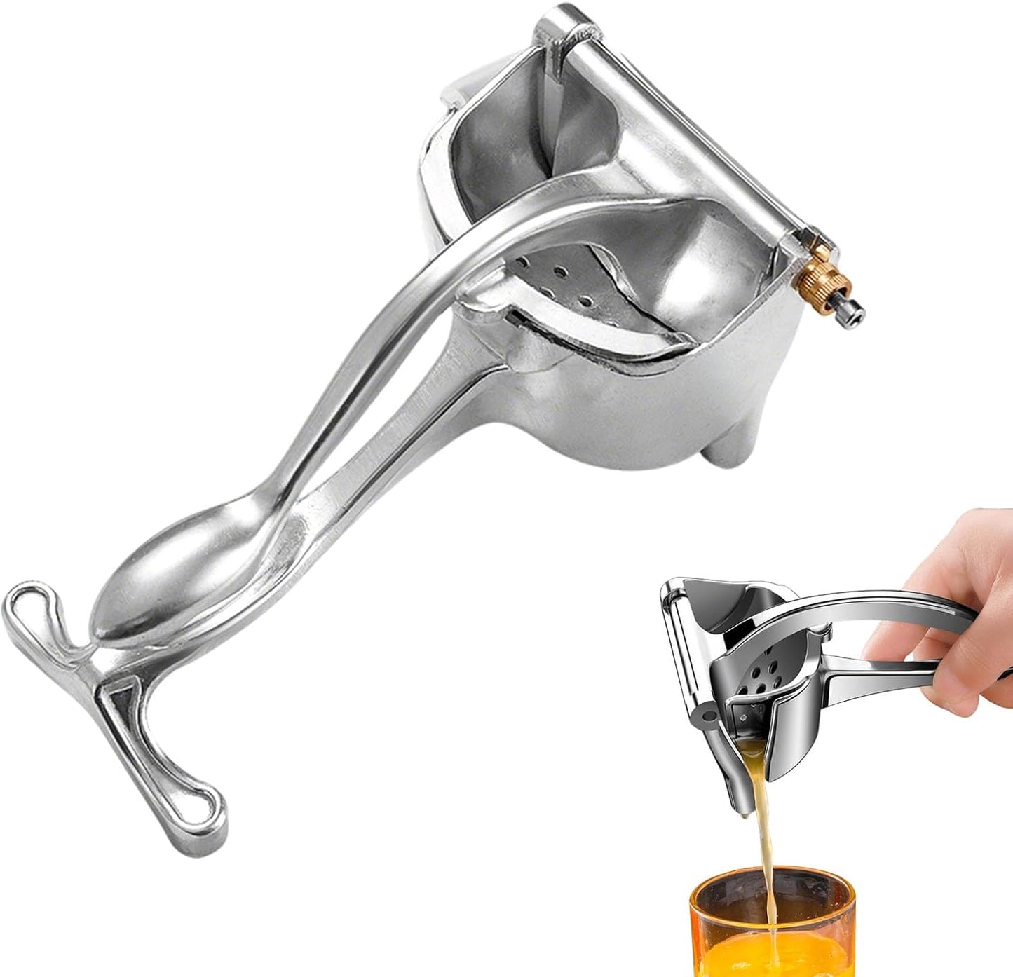 Heavy Duty Manual Fruit Juicer Press, 2026 New Hand Press Citrus Squeezer With Large Capacity Bowl, Detachable Aluminum Alloy Juice Extractor for Oranges Lemons and Other Fruits (1)