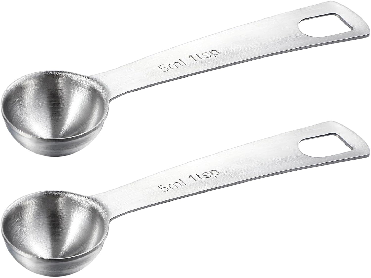 2 PCS Measuring Spoons Tablespoon Measuring Spoon 1/6 Tbsp (1/2 tsp | 2.5 ml | 2.5 cc | 1/12 oz) Mini Spoons Stainless Steel Measuring Spoons for Kitchen Cooking Spoon(Silver)