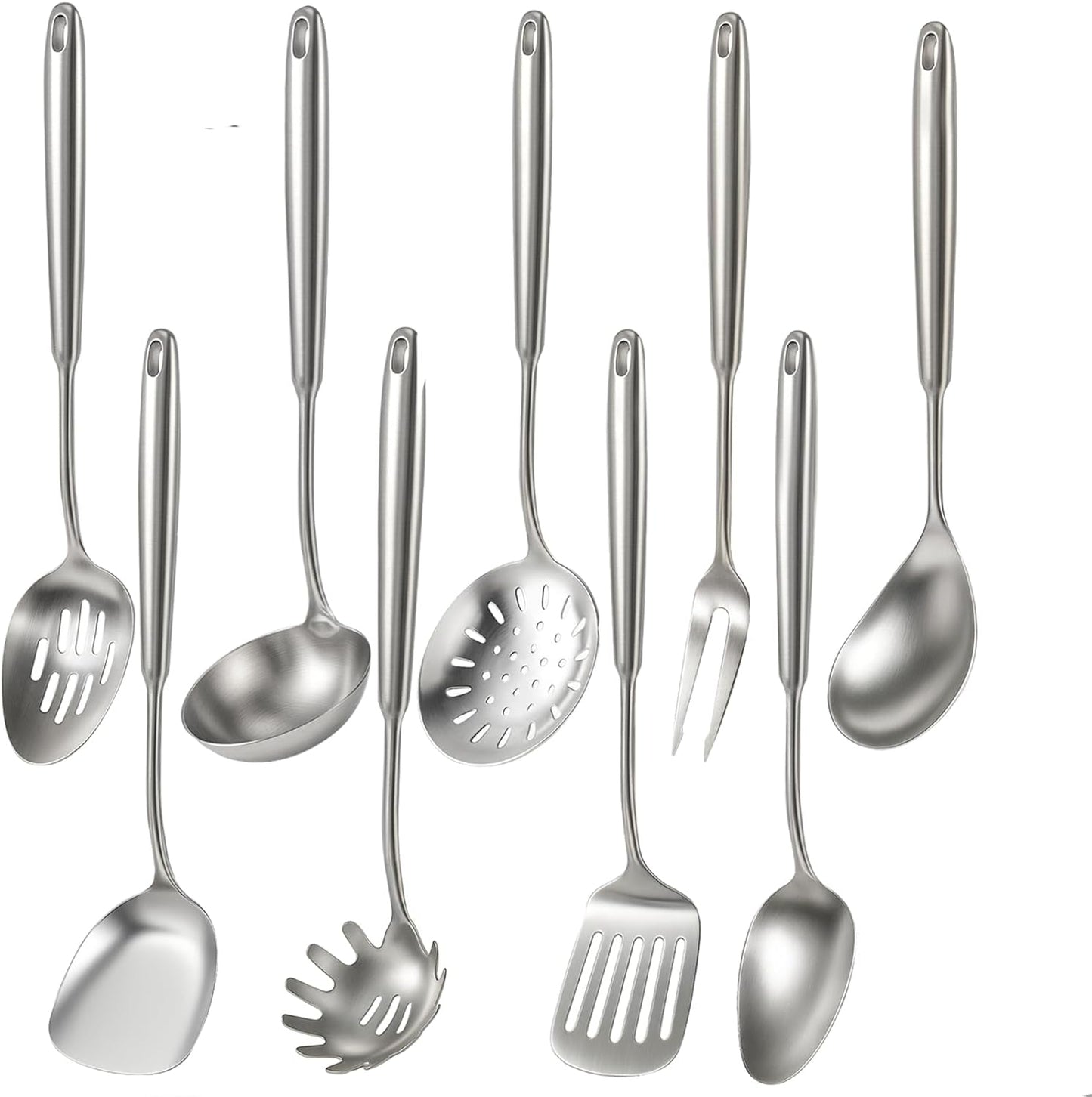 Newness Metal Fish Turner Spatula Stainless Steel for Kitchen Use, Small Griddle Egg Spatula, Flexible, Polished Metal, Corrosion Resistant, Kitchen Slotted Turner with Thin Edge Ideal for Turning,11"