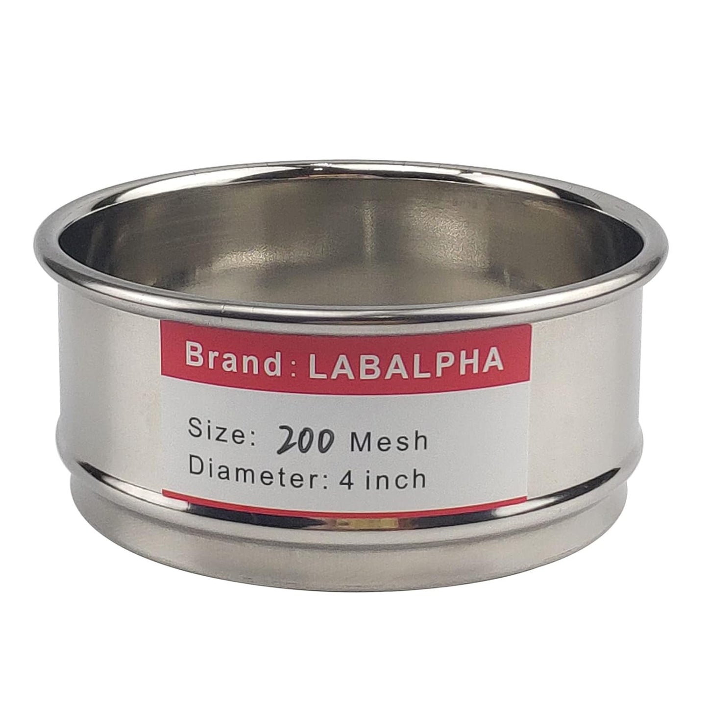 LABALPHA 70 Mesh Lab Sieves, Test Sieve #70 Mesh, 4'' Diameter, 304 Stainless Steel Wire Cloth (0.22mm)