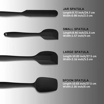 4 Piece Silicone Spatula Set, Flexible Heat Resistant Non-scratch Baking Cooking Rubber Spatulas with Stainless Steel Core, Orange