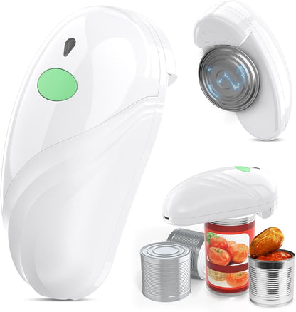 HuiJuKeJi Electric Can Opener, Rechargeable Automatic Can Opener for Seniors with Arthritis, One-Touch Hands-Free Can Opener for Almost Can Sizes, Smooth Edge & Food-Safe Kitchen Gadgets-Green