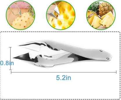 Practical Stainless Steel Cutter Pineapple Eye Peeler Kitchen Tools-Peeling Knife Artifact Planing Knife-Stainless Steel(2 pcs)