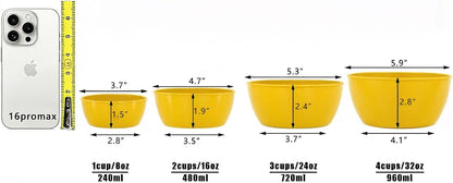 4-Piece Classic Plastic Prep Bowls with Lids, Nesting Plastic Small Mixing Bowl Set for Mixing, Baking, Prepping, Cooking and Serving Food, Microwave and Dishwasher Safe