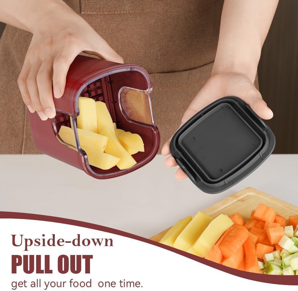 Vegetable Fruit Chopper French Fries Cutter Potato Onion Tomato 3 Sizes Dicer (WHITE)