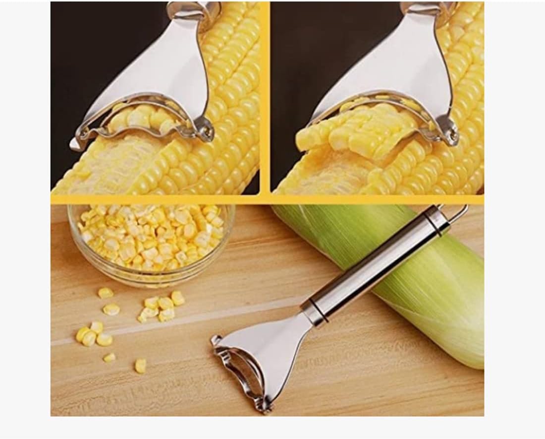 Corn Cob Stripper Peeler Remover Salad Making Cutter Easy Clean Corn Cob Stripper Stainless Steel Splitter Tool