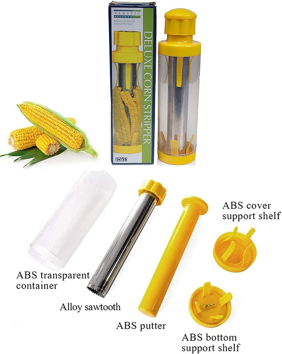 Safer Corn Thresher,Quick Corn Stripper,Stainless Steel Corn Cob Remover Cutter Corn Peeler,Removing Fresh Corn Kernels Tool,Manual Corn Threshing No Splatters,Practical Kitchen Gadgets,10.5 inch