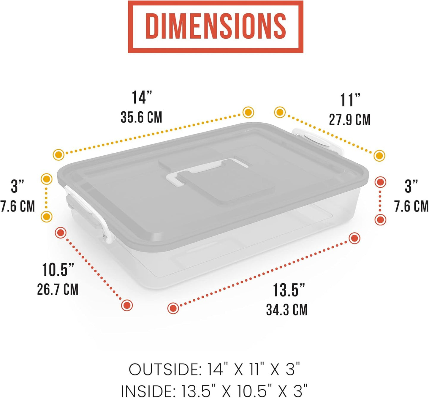Chef Pomodoro Pizza Dough Proofing Box, 14 x 11-Inch, Preparation Container with Lid, Fits 4-6 Proofing Balls, Household Pizza and Bread Dough Tray With Convenient Carry Handle (Blue)