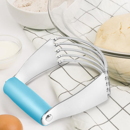 Dough Blender, Top Professional Pastry Cutter with Heavy Duty Stainless Steel Blades, Large Size, Pink