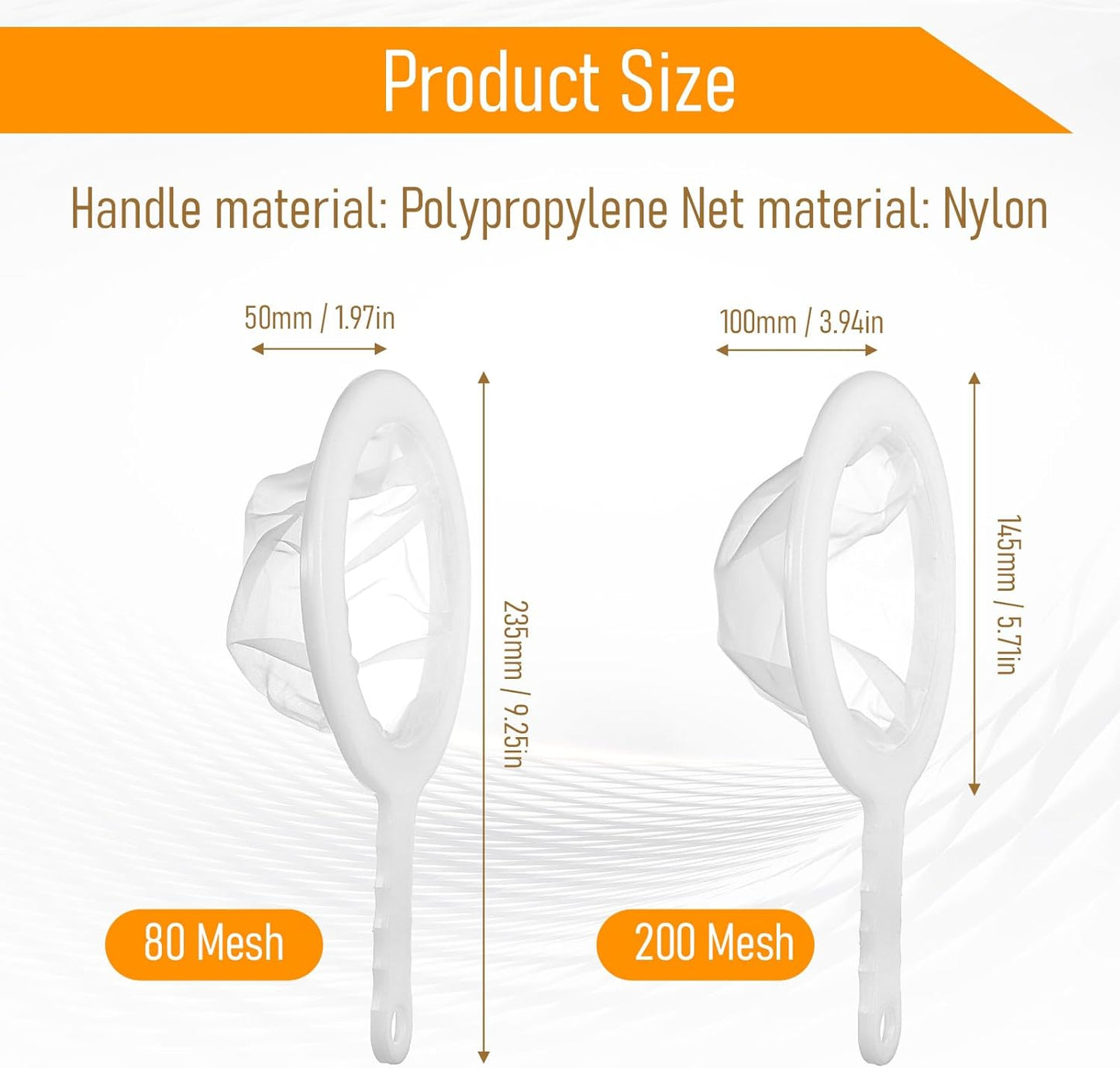2 PCS Baby Brine Shrimp Net Sieve, 80 Mesh 200 Mesh Kit, Small Fish Aquarium Net for Brine Shrimp Eggs Hatchery, Fry Eggs for Hatching Baby Fish Separator