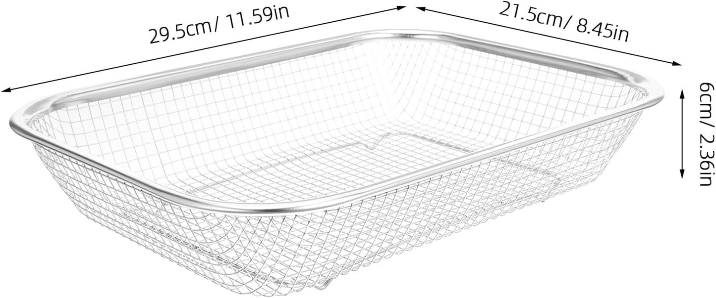 Ipetboom Stainless Steel Drain Basket Sieve - Thickened Multi-Purpose Fruit and Vegetable Colander for Kitchen Sink over the Sink Strainer and Storage Basket - Size S, 31x12x5.5cm