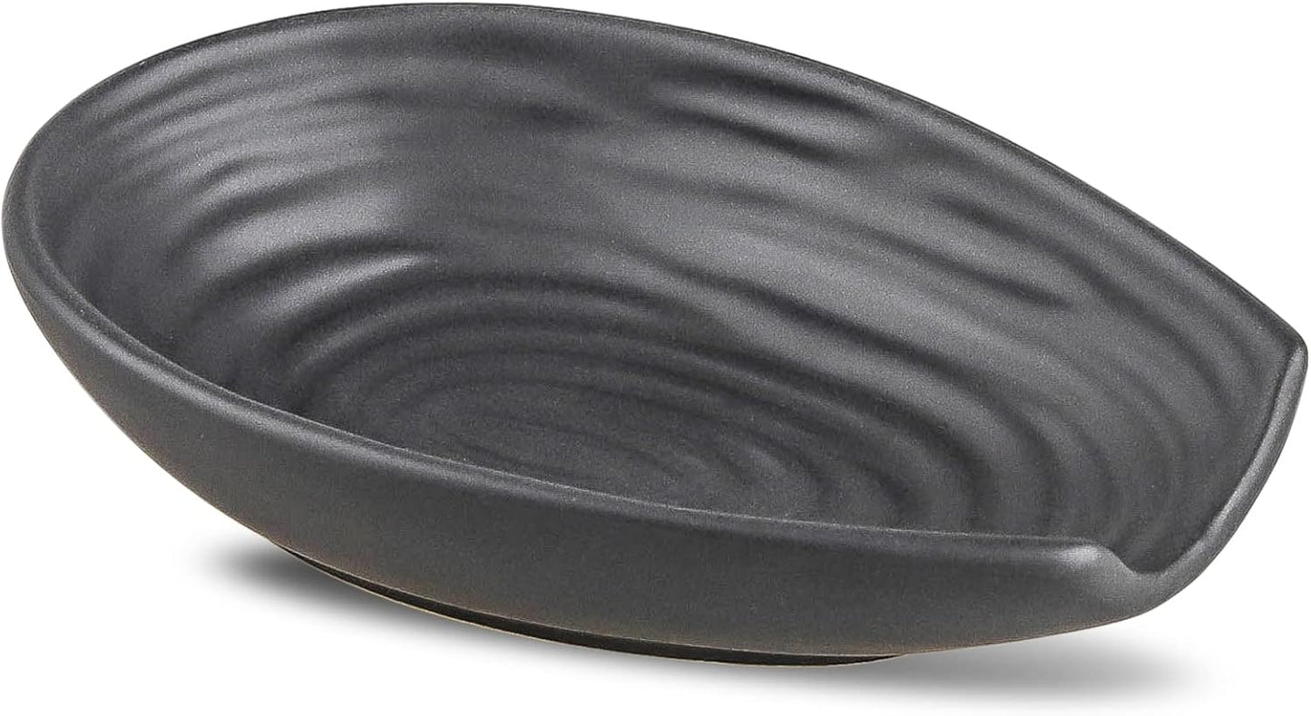 Hasense Spoon Rest for Stove Top - Blue Swirl Pattern Spoon Holder for Stove, Heat-Resistant Spoon Rest for Kitchen Counter, Ceramic Cooking Utensil Rest Ladle Holder for Spatula or Tong, 5.7 Inch