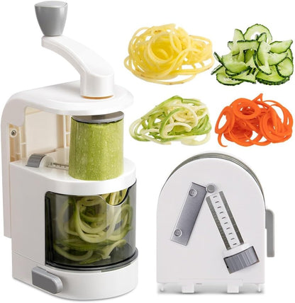 Vegetable Spiralizer 4in1 Rotating Blade Veggie Spiralizer Zucchini Noodle Maker with Strong Suction Cup Spiral Vegetable Cutter Slicer