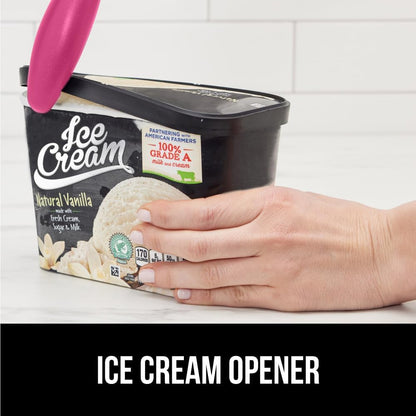 GORILLA GRIP® Heavy Duty Ice Cream Scoop, BPA-Free, Dishwasher Safe, Comfortable Zinc Alloy Handle, Professional Scooper for Hard Gelato, Sorbet, Cookie Dough, Melon, Round Cones, Kitchen Tool, Blue