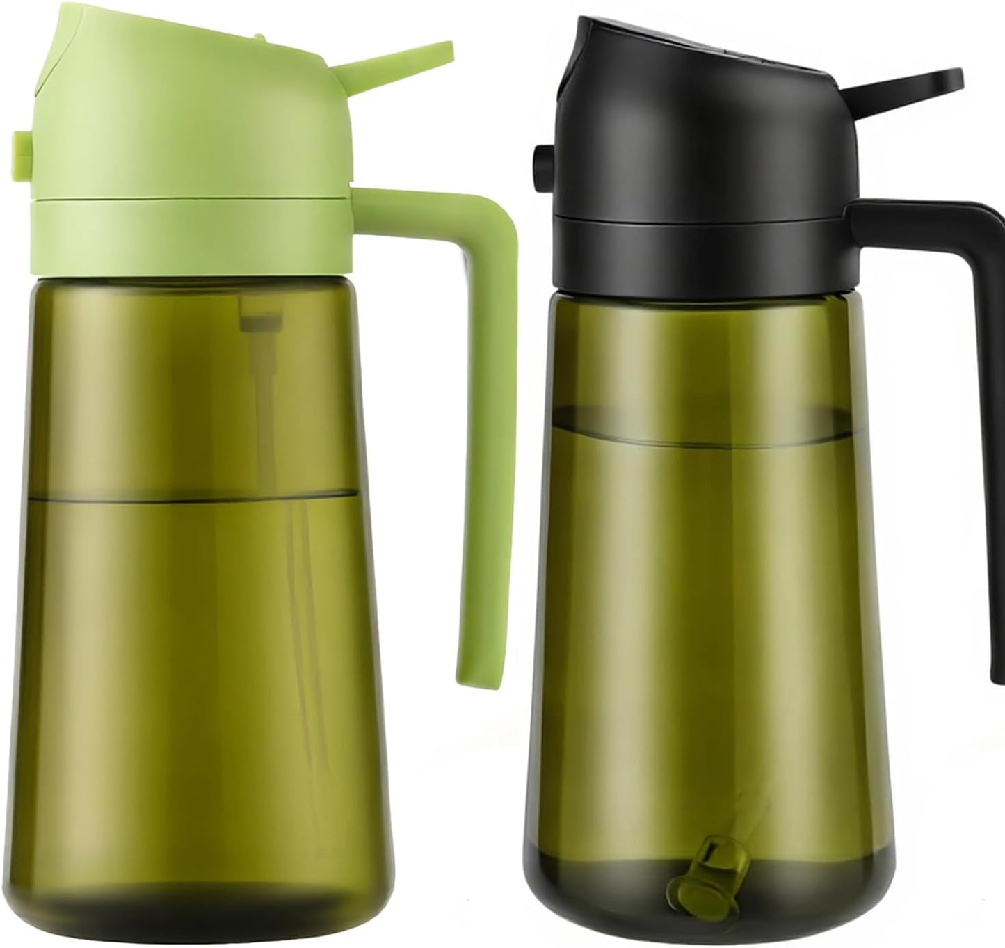 Aovdy 16oz/470ml Glass Olive Oil Sprayer for Cooking - 2 in 1 Olive Oil Dispenser Bottle Spray and Pour for Kitchen Gadgets Cooking Air Fryer Salad BBQ (Black)