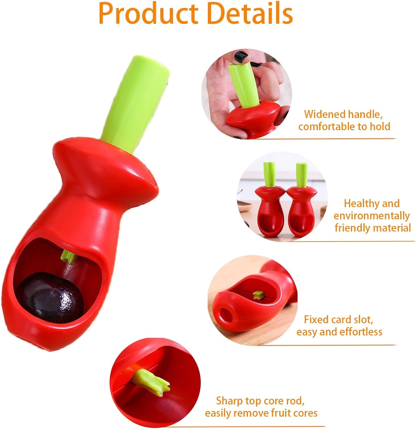 Cherry Pitter, Cherries Corer Pitter Tool, Hand-held Push Cherry Seed Remover, Cherry Seeder, Red Date Seeder, Fruit Seeder, Pit Seed Remover for Making Jam Cherry Dishes