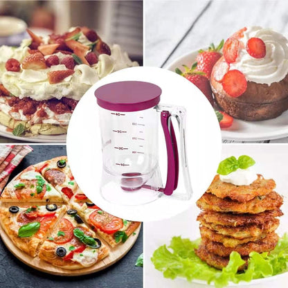 Batter separator Cupcakes Pancakes Cookie Cake Waffles Batter Dispenser cookie separator batter Cream Speratator Cup Measuring Baking Tools (red)