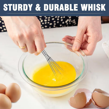 Whisks For Cooking - 500 °F Heat Resistant Silicone Whisk, Heavy Duty 7",9"&11inch Non-Scratch Balloon Kitchen Wisk tool Set, for cooking Wisking, Blending, Beating, Stirring, 3 Piece Black
