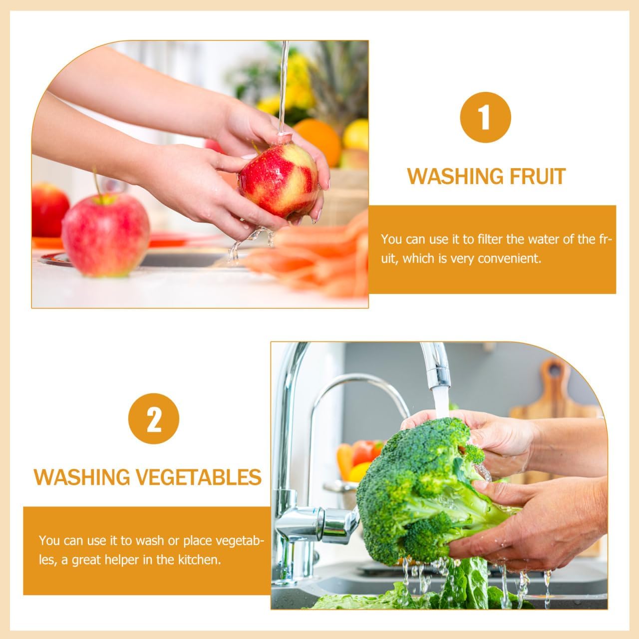 Unomor Double Layer Vegetable Washing Basket with Drain Strainer Bowl for Fruits Pasta Salad 13.38X9.05X4.33 Inch Kitchen Colander with Handle