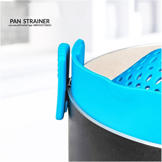 Silicone Pasta Strainer Insert - Clip On for Pots & Pans - Easy Pasta Draining