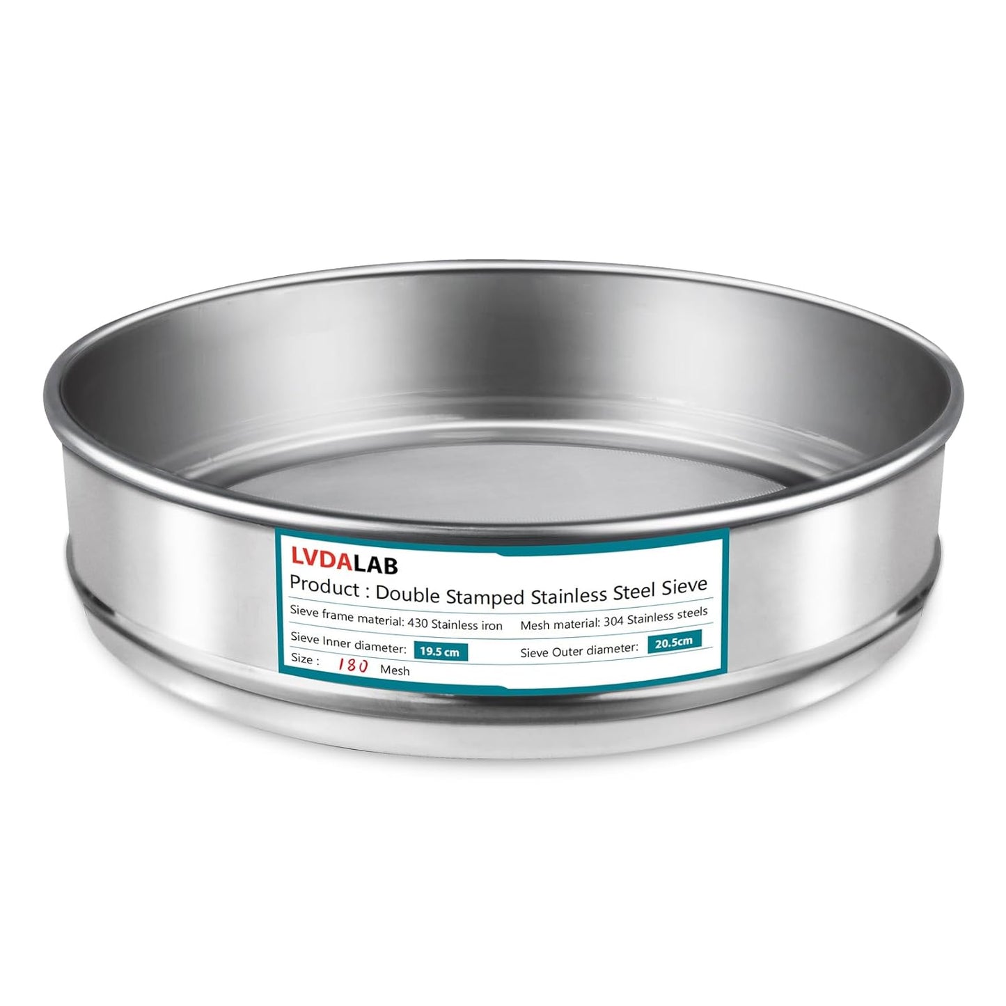 304 Stainless Steel Mesh Lab Sieve, 10 Mesh (2mm) Aperture Test Sieve, 7.9Inch(20cm) Diameter Economy Standard Analysis Sample Test Sieves for Industrial Laboratory Homes - Colors A