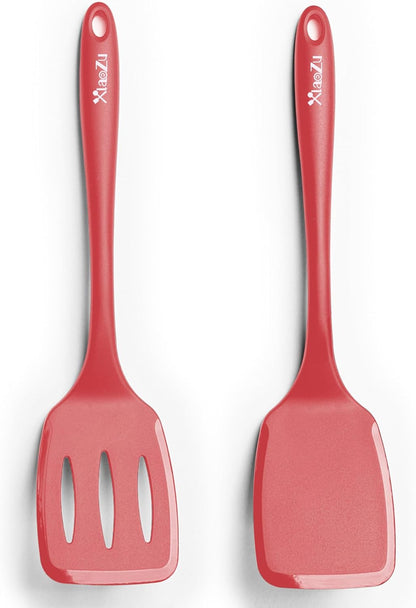 Silicone Spatula Turner Set, High Heat Resistant Spatulas with Seamless One Piece Design, Nonstick Rubber Flippers Utensils for Baking & Cooking,BPA-Free, Starry Blue,11IN