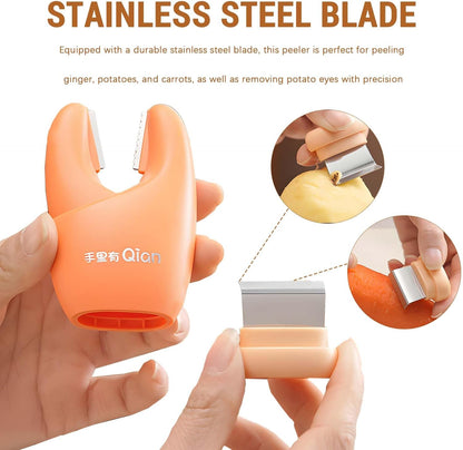 2026 New Garlic Peeler Clips with Stainless Steel Blade - Manual Skin Remover, Easy-to-Use Peeling Tool for Home Cooking, Kitchen Gadgets, Keeps Hands Odor-Free (Orange)