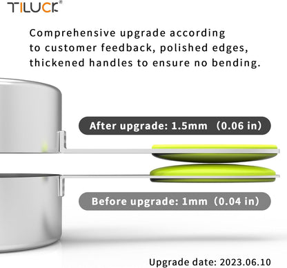 TILUCK Measuring Cups and Spoons Set, Stainless Steel, Kitchen Utensils for Cooking and Baking (10)