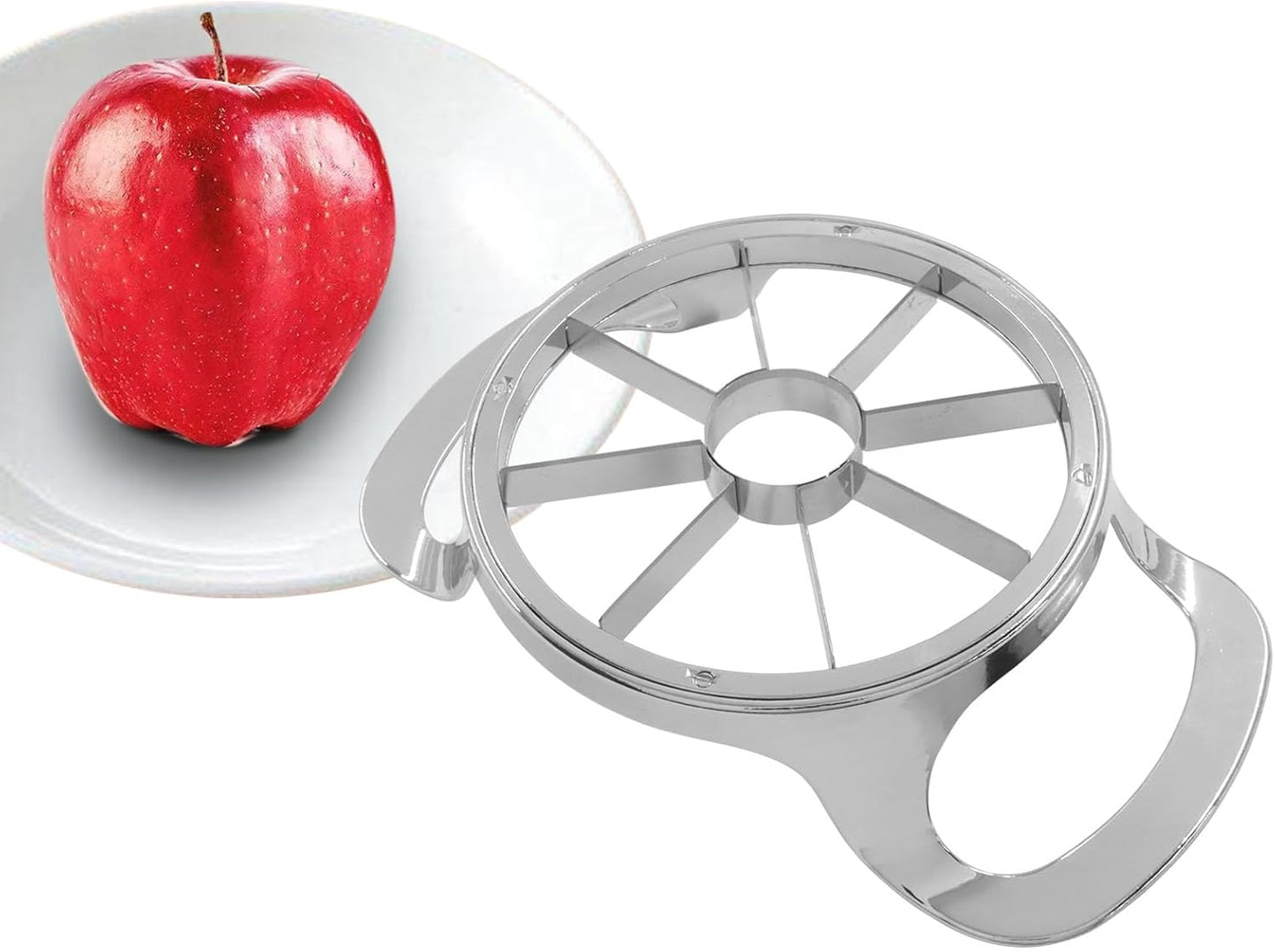 8-Blade Extra Large Apple Slicer, Heavy Duty Apple Cutter Stainless Steel Apple Corer, Sharp Fruit Divider Easy to Use for Kitchen/Home Cooks