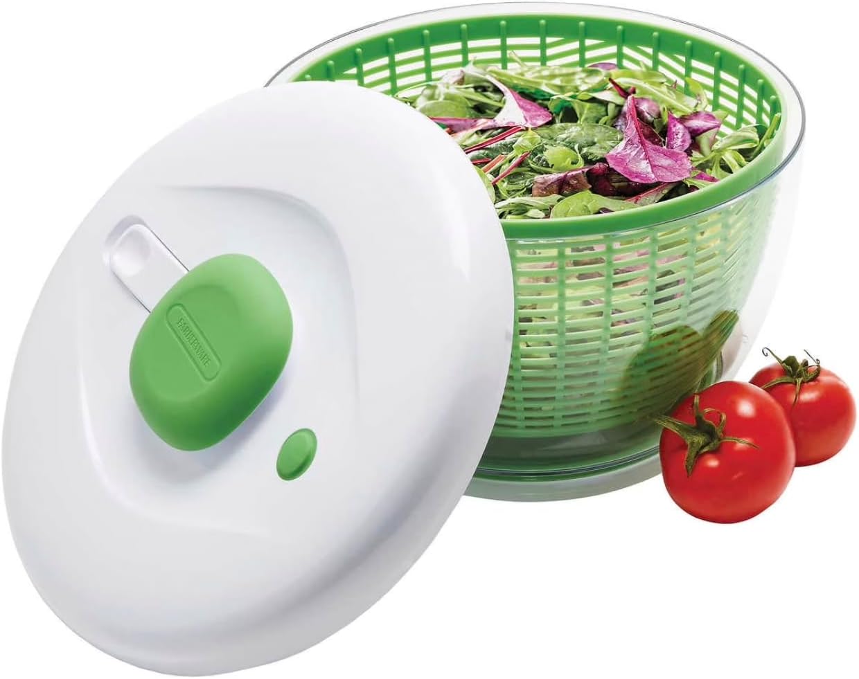 Large Salad Spinner with Lid, 6.6 Qt Capacity Pump Activated. Manual Vegetable Dryer with Double-Lock Handle, Quick and Easy Multi-Use Lettuce Spinner, Vegetable Dryer, Fruit Washer