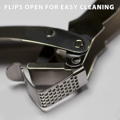 Premium Epicurean Garlic Press Stainless Steel – Heavy Duty Crusher, Easy Clean, Dishwasher Safe, Includes Brush