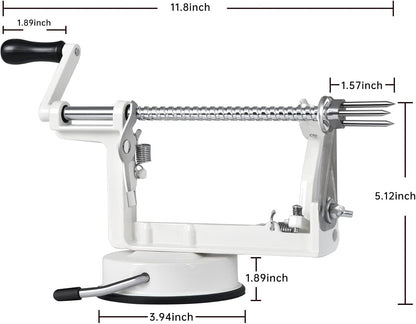 Apple Peeler, Slicer Corer Potato Peelers 3 In 1, Stainless Steel Heavy Duty Suction Cup Base And 7 Extra Blades (Red)