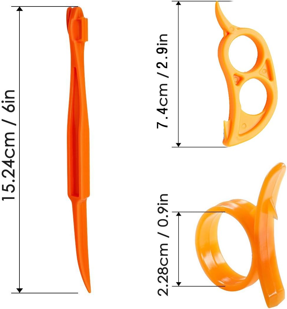 Orange Peeler Set Cosmer Orange Peeler Easy Open Citrus Lemon Citrus Peel Cutter Vegetable Slicer Fruit Tools Kitchen Gadgets (15 Pack Colorful)