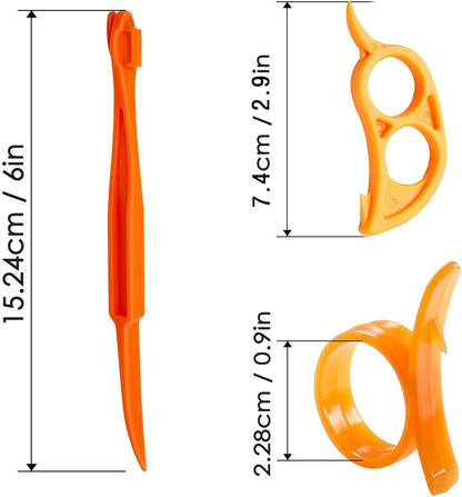 Orange Peeler Set Cosmer Orange Peeler Easy Open Citrus Lemon Citrus Peel Cutter Vegetable Slicer Fruit Tools Kitchen Gadgets (15 Pack Colorful)