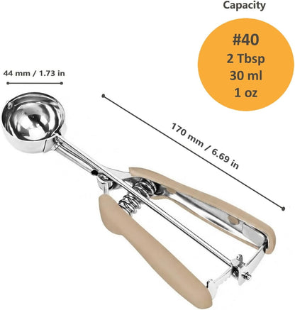 Cookie Scoop, Ice Cream Scoop, 1Tbsp/15 ml/0.5oz Cookie Scoops for Baking, 18/8 Stainless Steel Cookie Scooper for Baking, Ice Cream Scooper with Trigger Release, Cookie Dough Scoop with Non-slip Grip