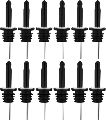Pafusen 6 Pack Liquor Bottle Pourers, Liquor Pour Spout for Liquor Bottles, Stainless Steel Olive oil Dispenser Spout, Alcohol Pourer Spouts Dust Caps Covers Fixed, Sliver