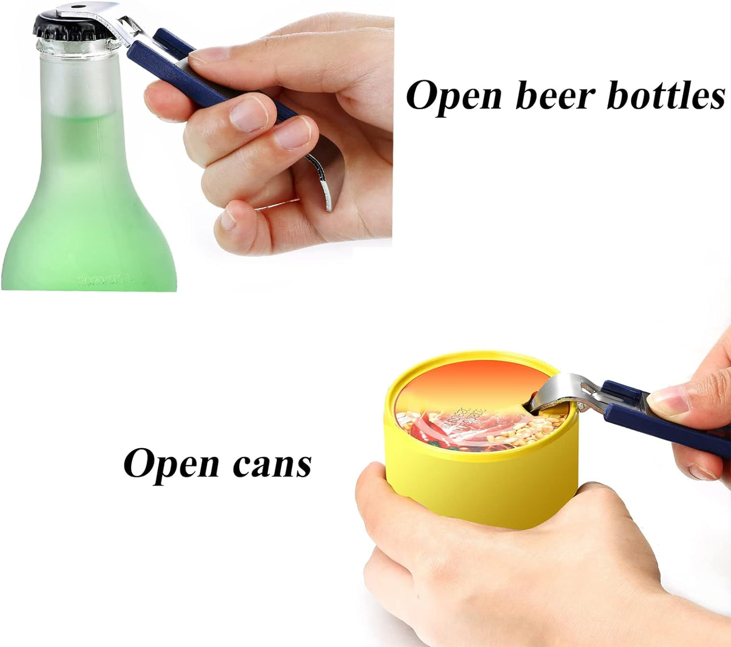 3 Pieces Magnetic Bottle Openers Can Opener Classic Beer Opener Stainless Steel Small Bottle Opener Can Tapper with Magnet for Camping and Traveling HANCELANT (Black Blue Fuchsia)