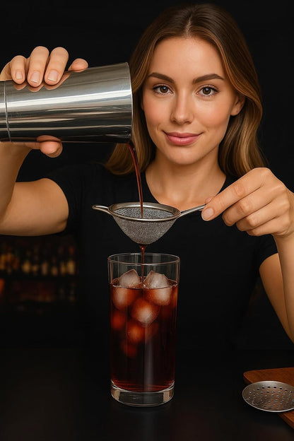 Cocktail Strainer Set Stainless Steel Bar Tools with Stirring Spoon - Hawthorne, Julep, & Fine-Mesh Sifter for Drinks