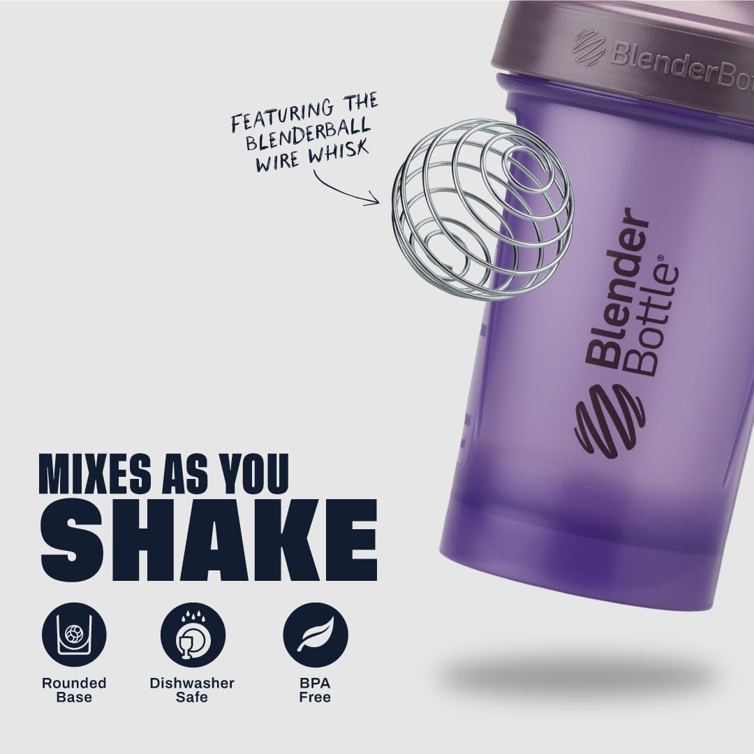 BlenderBottle Classic V2 Shaker Bottle Perfect for Protein Shakes and Pre Workout, 28-Ounce, Clear/Black