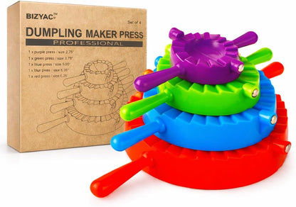 Dumpling Maker Press Mold Set of 4 - Gyoza Pot Pie Maker, Dough Press, Empanada Press 5 inch, Empanada Maker Press 6 inch, Chinese Soup Dumpling, Dumpling Mold, Ravioli, Dumpling potsticker maker